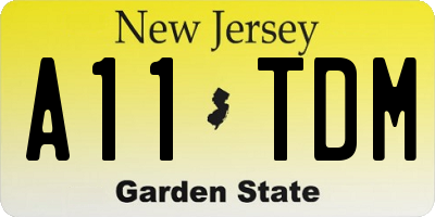 NJ license plate A11TDM