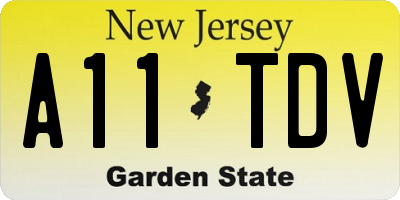 NJ license plate A11TDV