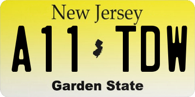 NJ license plate A11TDW