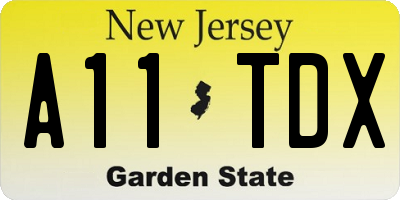 NJ license plate A11TDX