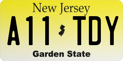 NJ license plate A11TDY