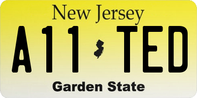NJ license plate A11TED