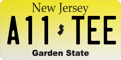NJ license plate A11TEE