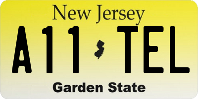 NJ license plate A11TEL