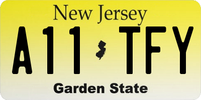 NJ license plate A11TFY