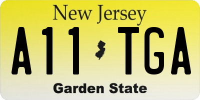 NJ license plate A11TGA