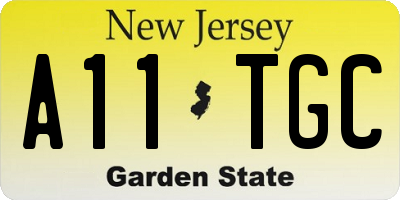 NJ license plate A11TGC