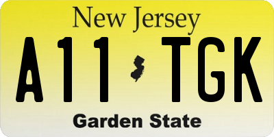 NJ license plate A11TGK