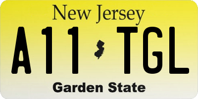 NJ license plate A11TGL