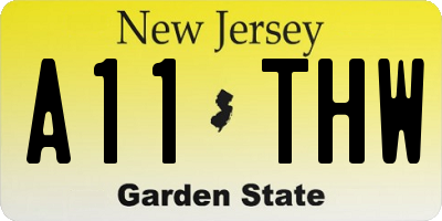 NJ license plate A11THW