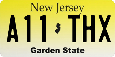 NJ license plate A11THX