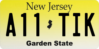 NJ license plate A11TIK