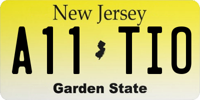 NJ license plate A11TIO