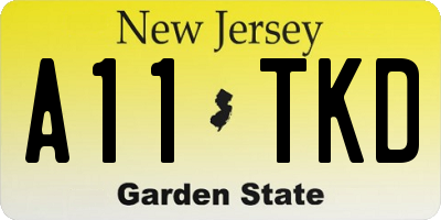 NJ license plate A11TKD
