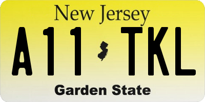NJ license plate A11TKL