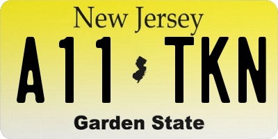 NJ license plate A11TKN