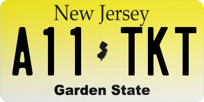 NJ license plate A11TKT