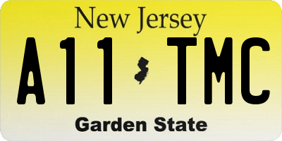 NJ license plate A11TMC