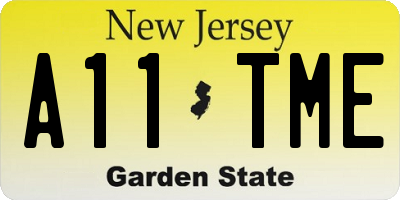 NJ license plate A11TME