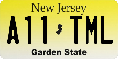 NJ license plate A11TML