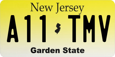 NJ license plate A11TMV