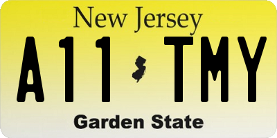 NJ license plate A11TMY
