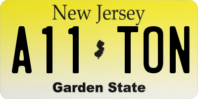 NJ license plate A11TON