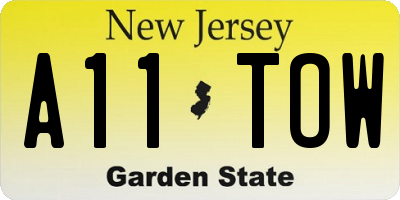 NJ license plate A11TOW