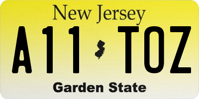 NJ license plate A11TOZ