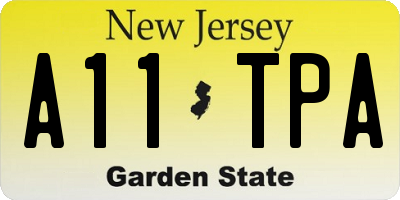 NJ license plate A11TPA