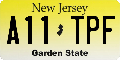 NJ license plate A11TPF