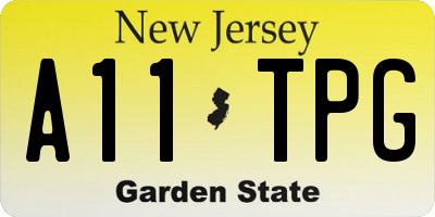 NJ license plate A11TPG