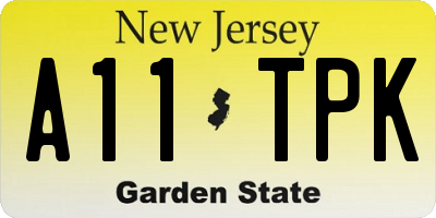 NJ license plate A11TPK