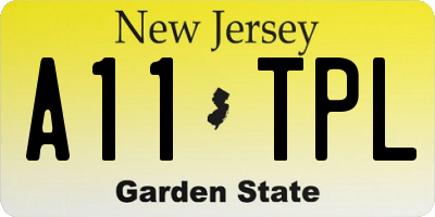 NJ license plate A11TPL