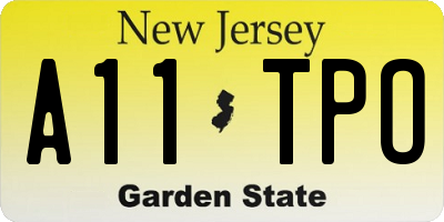 NJ license plate A11TPO