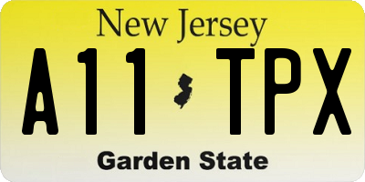 NJ license plate A11TPX