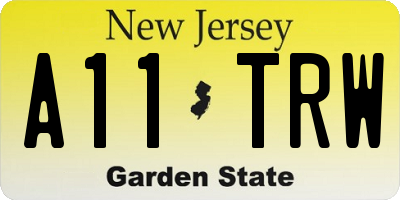 NJ license plate A11TRW