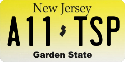 NJ license plate A11TSP