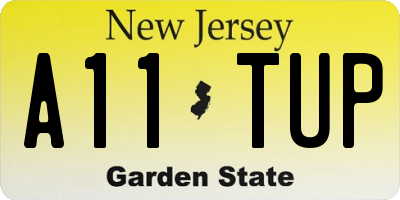 NJ license plate A11TUP
