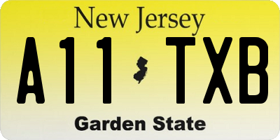 NJ license plate A11TXB
