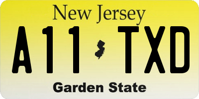 NJ license plate A11TXD
