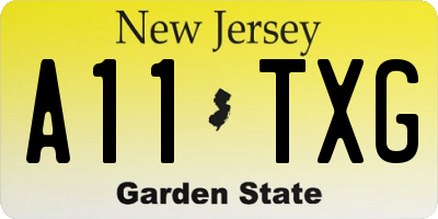 NJ license plate A11TXG
