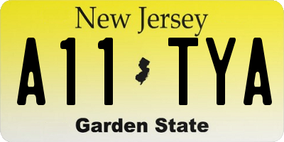 NJ license plate A11TYA