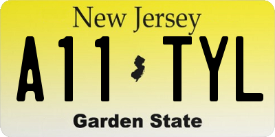 NJ license plate A11TYL