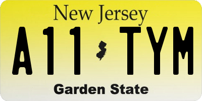 NJ license plate A11TYM