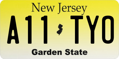 NJ license plate A11TYO