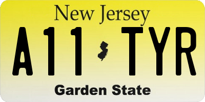 NJ license plate A11TYR