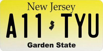 NJ license plate A11TYU