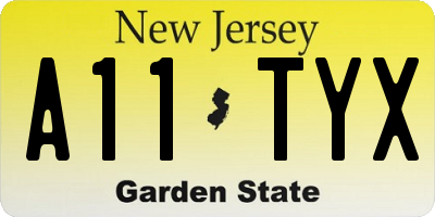 NJ license plate A11TYX