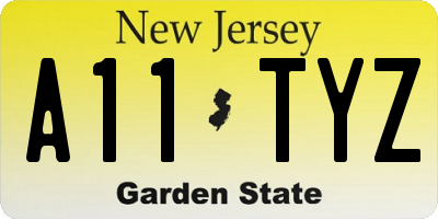 NJ license plate A11TYZ
